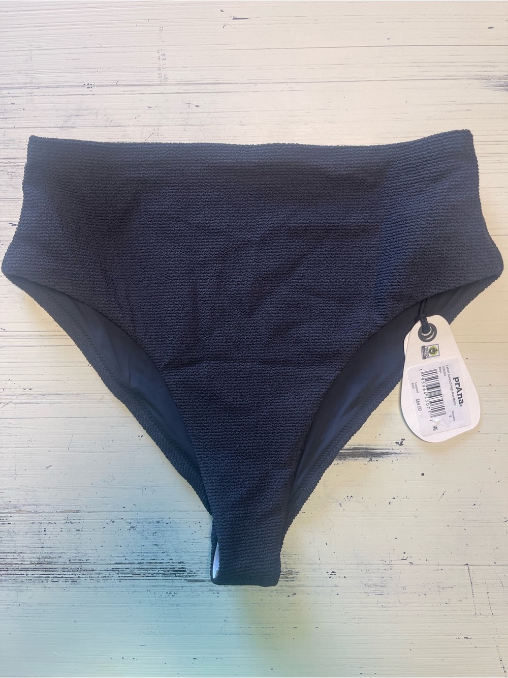 Prana Lahari Scrunch High Rise Botto Bikini Bottoms - Black